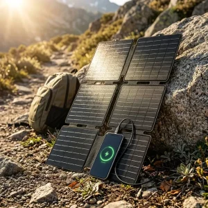 30W Portable Solar Charger Foldable Panel USB C Output 23% Efficiency IP65 Waterproof for Cell Phone Camping Hiking Backpacking