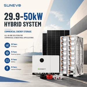 30kW 40kW 50kW Commercial Hybrid Solar Energy System Integrated LiFePO4 Battery For Industrial Factory Use