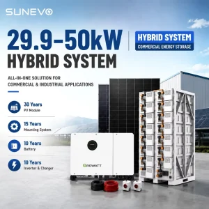 30kW 40kW 50kW Hybrid Solar PV System With 3 Phase Inverter For Commercial Energy Storage