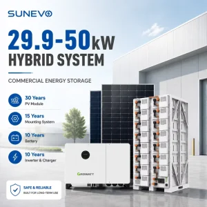 30kW 40kW 50kW Industrial Hybrid Solar Energy System With MPPT Inverter For Data Center TUV Approved