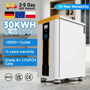 30kWh 50kWh Battery 51.2V 600Ah 628Ah 900Ah 1000Ah 48V Solar Energy Storage LiFePO4 System with Pulleys