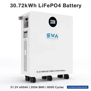 30kWh 51.2V 560Ah LiFePO4 Battery Large Capacity Solar Energy Storage BMS Floor Standing 6000 Cycles CE