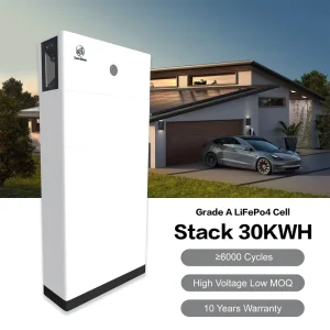 30kWh Stackable Home Energy Storage High Voltage LiFePO4 Battery Grade A 6000 Cycles 10-Year Warranty Solar ESS