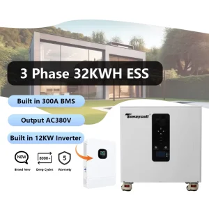 32KWH 628Ah LiFePO4 Battery for Home Use Off-Grid System with All-In-One Design CAN Communication BMS AC Output