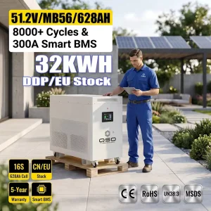32kW 51.2V 628AH Offgrid LiFePO4 Lithium Battery Pack
