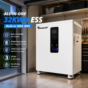 32kWh Three Phase All-in-One Solar Energy Storage System 51.2V LiFePO4 Battery with Off-grid Inverter ESS