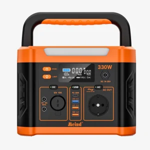330W Pure Sine Wave Lithium Ion Portable Power Station Solar Generator with Flashlight for Home Use Outdoor Camping & Car