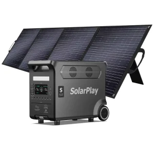 3600W Home Backup Solar Generator Kit with Solar Panel Flashlight Cigar Lighter MPPT LiFePO4 Battery 5 Year Warranty