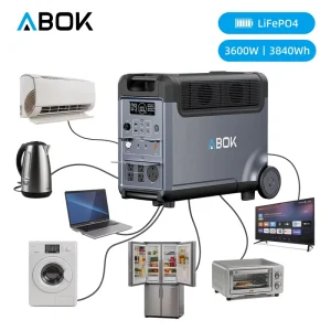 3600W LiFePO4 IP65 Portable Power Station PD 140W USB C QC3.0 XT90 12V Socket Solar Generator 2000W MPPT Home Outdoor RV