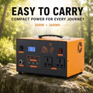 360Wh 300W Dual Input 220V Solar Generator LiFePO4 AC Solar Fast Inverter for Emergency Preparedness Home Backup