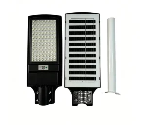 384 LED All In One Solar Street Light PIR Motion Sensor Remote Control IP65 Waterproof Outdoor Road Lamp with Mounting Pole