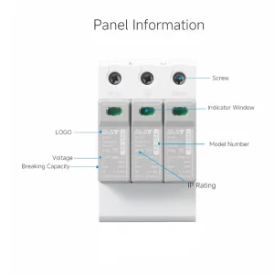 3P DC SPD Surge Protector 1500V 20kA CE Certified Power Lightning Protection for Solar System