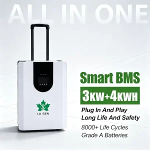 3kW 4kWh All in One Solar Storage Battery Wheeled Trolley Off Grid RV Home Emergency Power