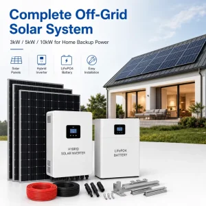 3kW 5kW 10kW Complete Off Grid Solar Power System with Solar Panels Inverter and LiFePO4 Battery for Home