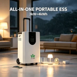 3kW All-in-One Solar Power Station 4kWh, Wheeled MPPT Hybrid Inverter Camping Generator
