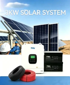 3kW Solar Battery Storage System Hybrid Solar Power System Kit with PV Cable and Brackets for Residential Use