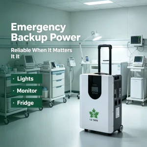 3kW Wheeled Trolley Solar Energy Storage System 4000Wh All-in-One Pure Sine Wave Off-Grid RV Power Generator
