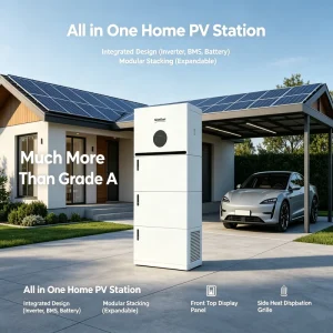 4.6KAL Stackable Hybrid Solar Inverter with 2pcs 10.24kWh 51.2V LiFePO4 Battery All-in-One Energy Storage System CAN