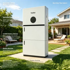 4.6kW All in One Stackable Solar Hybrid Inverter with 10.24kWh 2pcs 5.12 LiFePO4 Battery for Hybrid Grid Home Solar Storage