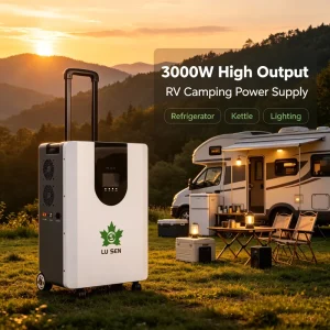 4000Wh Wheeled Off Grid Solar Storage 3kW All in One Hybrid Inverter Portable LiFePO4 Emergency Power Supply