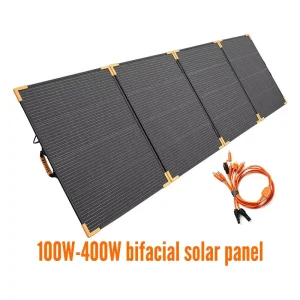 400W Bifacial Portable Double-Sided Solar Panel IP67 Waterproof Solar Charger for RVs and Camping