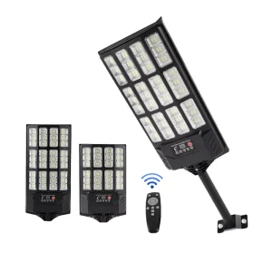 400W Solar Street Light with Motion Sensor, IP66 Waterproof Floodlight for Outdoor Street, Yard, and Barn Lighting
