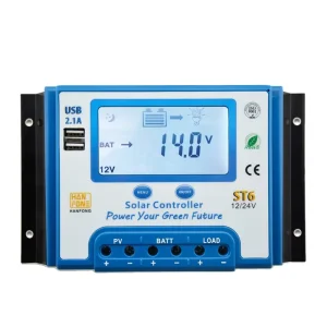 40A 12 24V Automatic Switch Manual Pwm Solar Charge Controller MPPT with Fashion Design Big Scream Controller