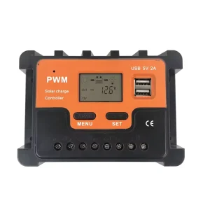 40A PWM Solar Charge Controller 12V/24V Auto 50V Max PV LCD Display for Solar Panels