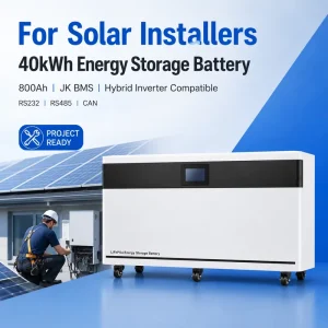 40kWh 800Ah LiFePO4 Solar Battery CAN RS485 RS232 Residential Solar Projects
