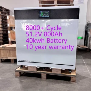 40kWh LiFePO4 Split Stackable Home Energy Solar Storage Battery 51.2V 800Ah Grade Cells Smart BMS Bluetooth 10 Year