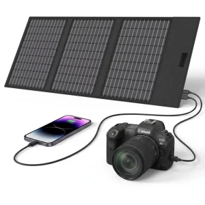 45W 3 Folds Foldable Solar Panel Usb-c Pd Qc3.0 ETFE Small Foldable Solar Panel Usb for Hiking, Fishing, and Camping
