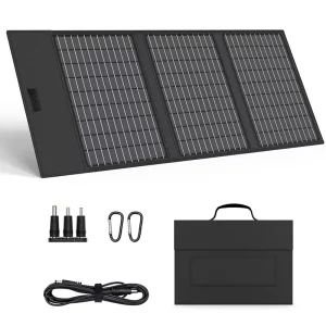 45W Foldable Solar Panel Charger 18V IP67 Waterproof USB-C USB-A DC Port Adjustable Kickstand Outdoor Camping Power Supply