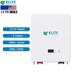 48V 100Ah Rechargeable Lithium Ion Battery LiFePO4 51.2V Wall Mounted Li ion Battery for Home Energy Storage System