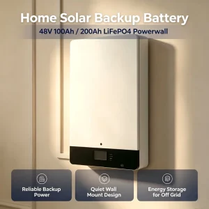 48V 51.2V 100Ah 200Ah 300Ah 320Ah 5kWh 10kWh 15kWh Wall Mounted LiFePO4 Battery Home Solar Energy Storage Battery