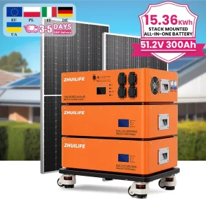48V 51.2V 300Ah 15kWh LiFePO4 All in One Battery Energy Storage System Stackable Inverter Grid Solar Home OEM Custom Factory