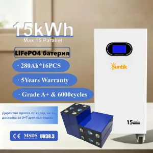 48V 51.2V 314Ah 15.36kWh 16.08KW LiFePO4 Solar Energy Storage System WiFi Bluetoth IP65 Protection Hybrid Grid Support