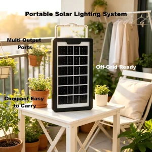 4W6V Efficient Solar Charging Light Set 4800mAh Built-in Battery Outdoor Camp Farm Lighting Kit