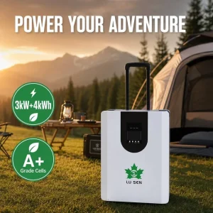 4kWh LiFePO4 Portable Solar Backup 3000W, Pure Sine Wave Inverter APP Control Off-Grid Household Power Supply