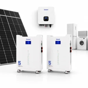 5.12kWh 51.2V 100Ah Low Voltage LiFePO4 Lithium Battery Stackable Hybrid Grid IP54 CAN AC Residential Solar Power Storage Pack