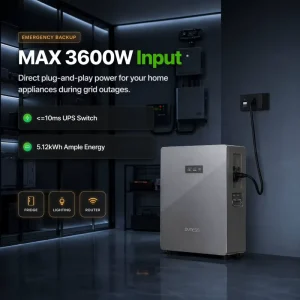 5.12kWh Dyness Aquavolt Home Battery Storage with AI Energy Management 2.5kW AC Input Plug in Solar ESS