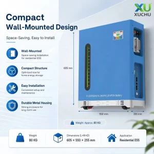 5.12kWh Split Stackable LiFePO4 Battery 51.2V 100Ah Hybrid Grid CAN Solar Home Energy Storage System