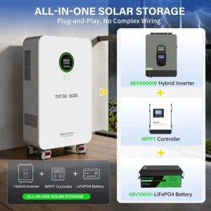 5.22kwh All in One Solar Home Energy Storage System ESS 5kW Inverter 48v 100ah Lifepo4 Battery MPPT
