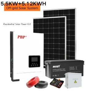 5.5KW Hybrid Solar Power Kit with MPPT Controller and 5KWH Battery for Home