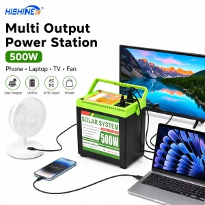 500W-10000W LiFePO4 Battery Solar Generator Portable Power Station Energy Storage System Fast Charging for Home RV Backup Power