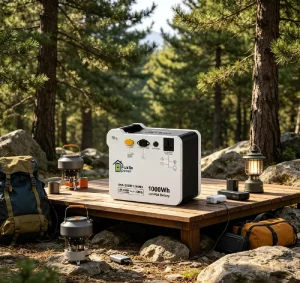 500W 1000Wh LiFePO4 Portable Power Station with Pure Sine Wave, 6000+ Cycles, AC/DC/USB Outputs for Camping and Home