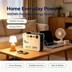 500W 1000Wh Portable All-in-One Power Station LiFePO4 Battery UPS Solar Generator for Camping Emergency Backup