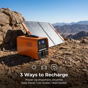 500W Modified Sine Wave Portable Power Station LiFePO4 220V AC Solar USB-C Emergency Backup Outdoor Camping AU EU UK US
