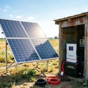 500W Off-Grid Solar Power System with MPPT Inverter 100Ah LiFePO4 Battery 1kW Load for Home Lighting Backup