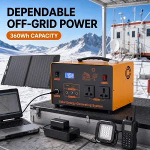 500W Portable Power Station 360Wh Solar Generator with SOS Light for Survival Camping Emergency Backup Home Power Kit
