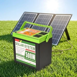 500W Portable Power Station LiFePO4 Pure Sine Wave Solar Generator 110V 220V AC Outlet Battery Backup Home Emergency Camping